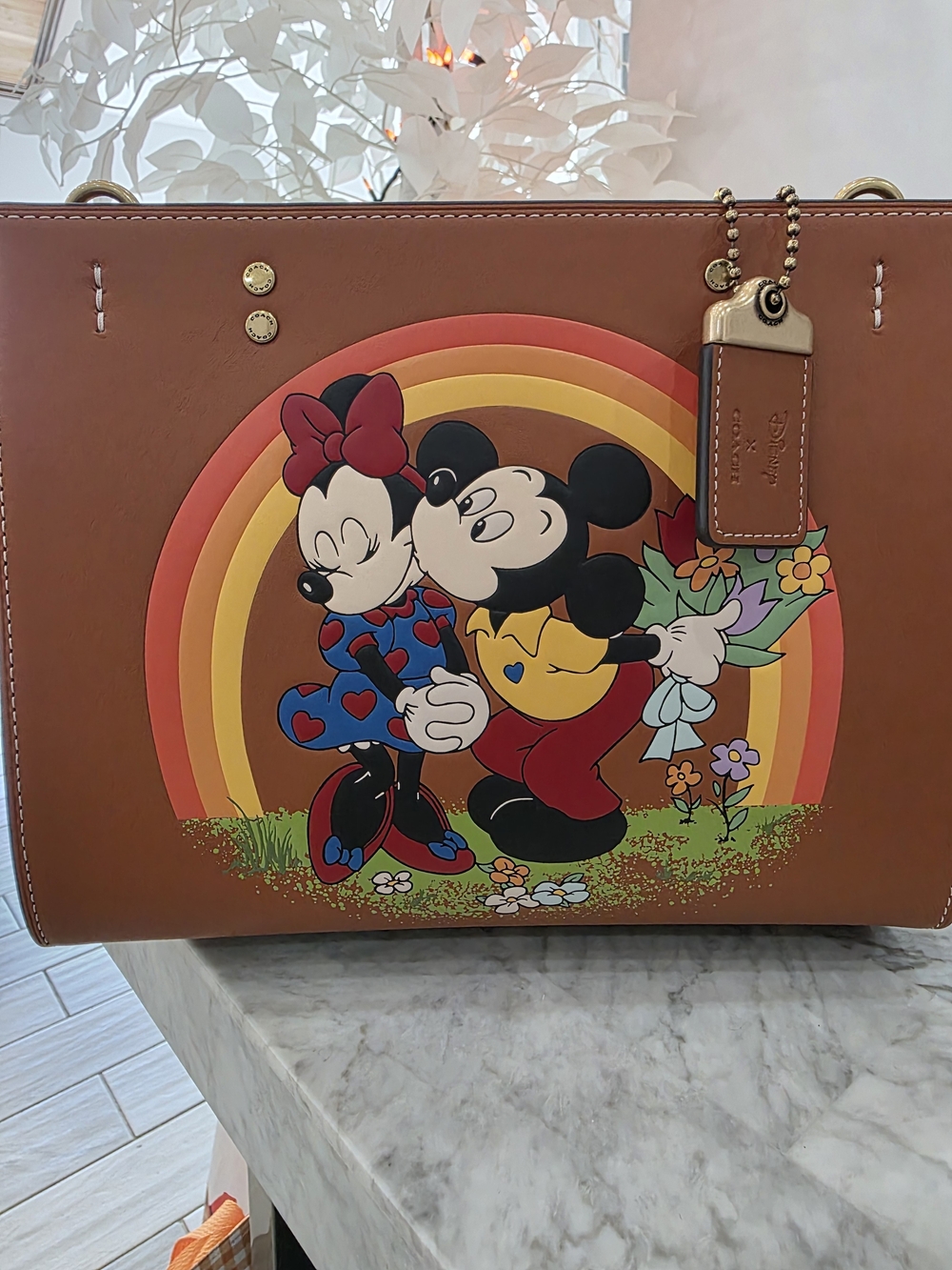 Coach x Disney Brown Mickey & Minnie Graphic Tote